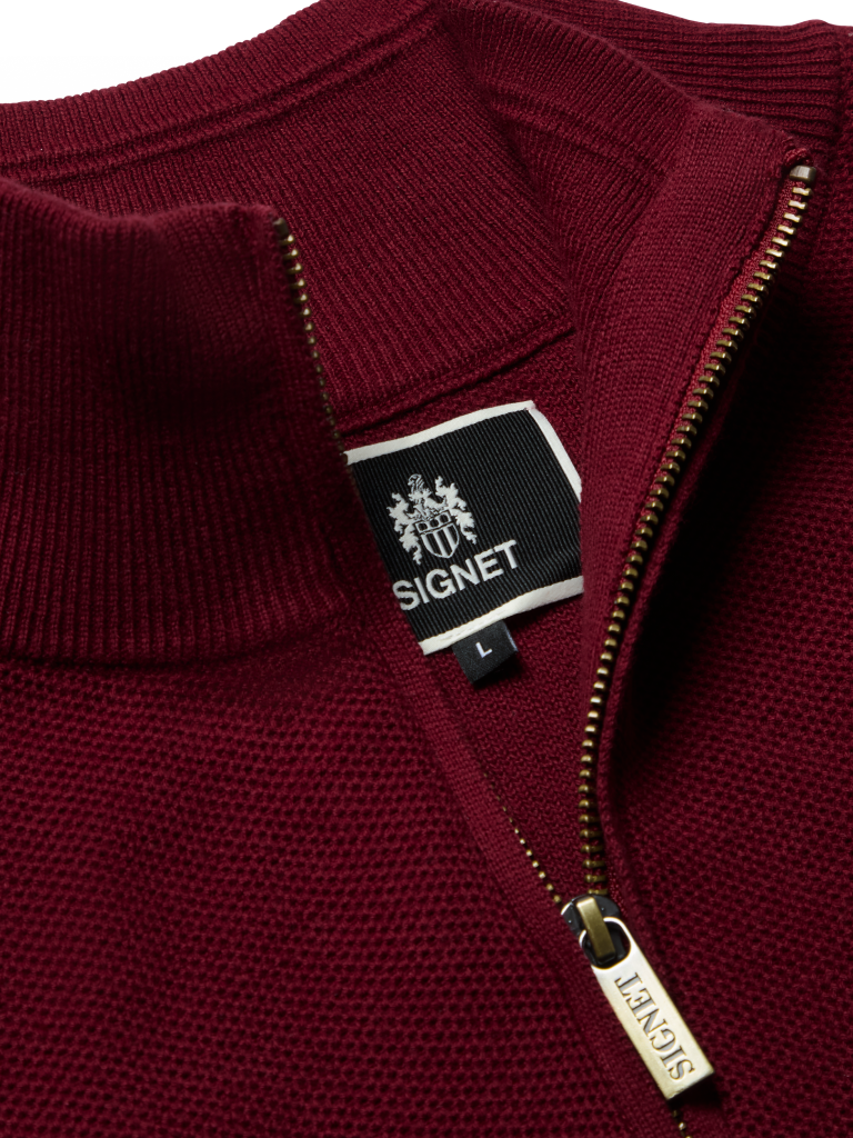 Men's Lightweight Mesh Knit Cotton Quarter Zip | SIGNET