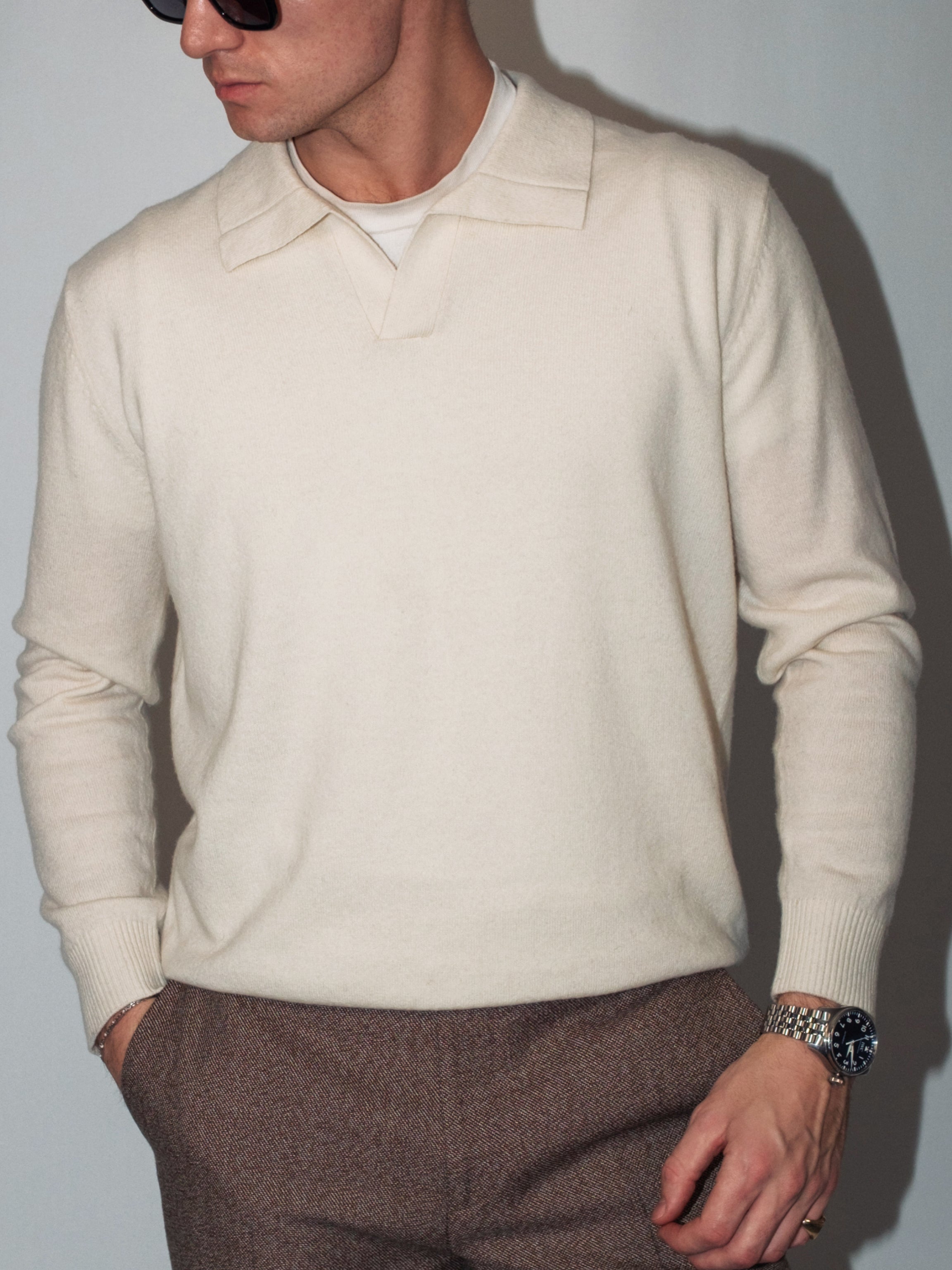 Men's Lightweight Merino Wool Polo Jumper in 3 Colours | SIGNET